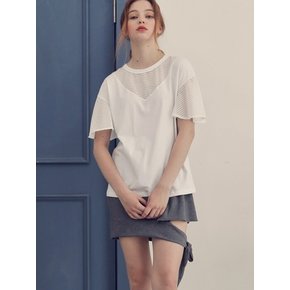 TIED MINI JERSEY SKIRT_GRAY