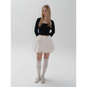 velvet rap skirt - cream