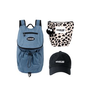 [SET] BLAZER BACKPACK & LEOPARD STANDY POUCH & BALL CAP SET