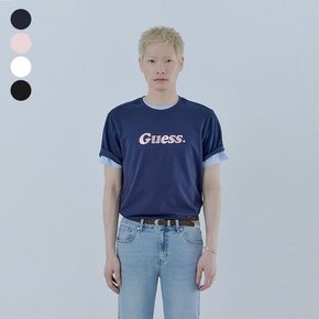 진 남성 라운드넥 로고 반팔티 남여공용 크랙호일 반팔티셔츠 MQ2K843