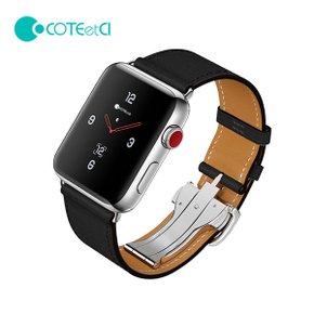 COTEetCl 애플워치 전용 원터치 버클 가죽 밴드 스트랩 Apple Watch 8 울트라 7 SE 6 5 4세대