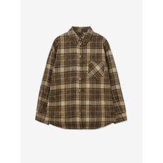 OVER FIT TARTAN CHECK POCKET SHIRT_BROWN