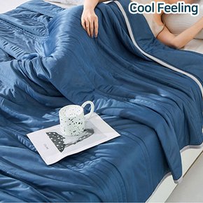 딥블루씨 아이스실크 냉감 이불 (150X200) 부드럽고 시원한 실키 고급 차렵이불 쿨링 이불 침구