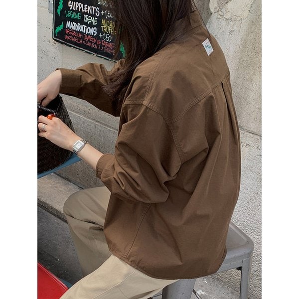 빌라 워싱 박시셔츠_KHAKI BROWN