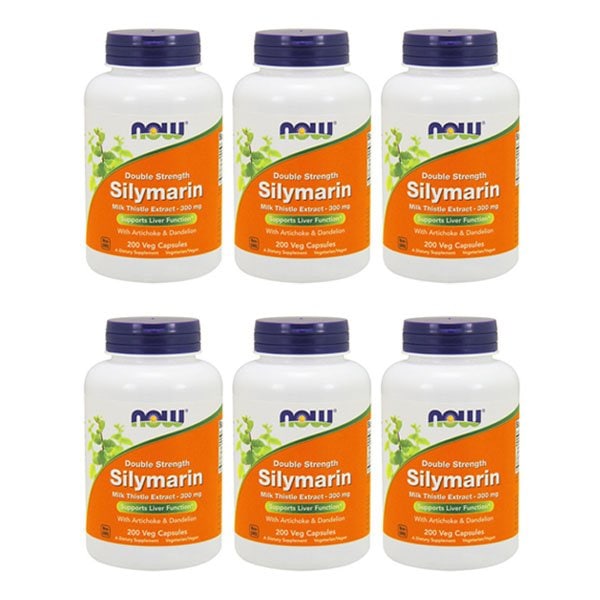 6개 Now Foods 나우푸드 실리마린 밀크시슬 300mg 200 베지캡슐