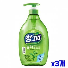 뽀드득 참그린 녹차 주방세제 1종 1kg x3개