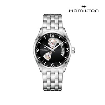 해밀턴 H32705131 재즈마스터 오픈하트 42mm 블랙 메탈 남성 시계