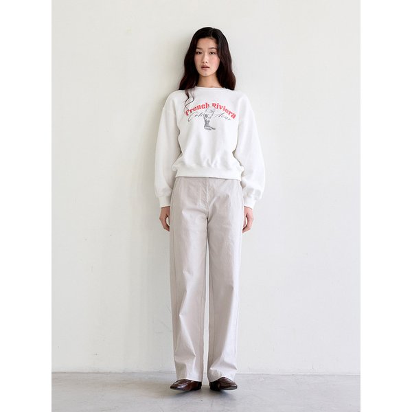 Graphic Print Crewneck Sweatshirt (Ivory)