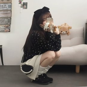 도트 한 스푼 니트 가디건2color