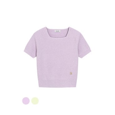 르샵 스퀘어넥 반팔 크롭 골지 니트 U1F22KPO060 리에떼