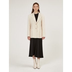 LINEN-LIKE TWO BUTTON BLAZER [Antique] [White] [Black]