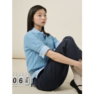 빈폴레이디스 코튼 혼방 크로셰 카디건 - 스카이블루 BF535AC02Q