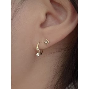 14k flat dia mini cubic piercing