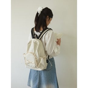 Ruffle ribbon backpack_ivory