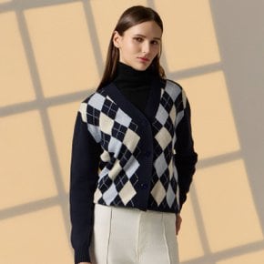 [런칭가 169,000 → 139,000] 데너 몽골 햇 캐시미어100 아가일 가디건 (25FW)