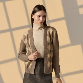 [런칭가 169,000 → 139,000] 데너 몽골 햇 캐시미어100 아가일 가디건 (25FW)