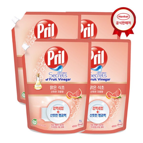주방세제 맑은식초 산뜻한 자몽향 1L x4개