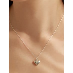 [연말 스페셜 6mm+10mm 진주귀걸이 증정][925 silver] Volume heart necklace