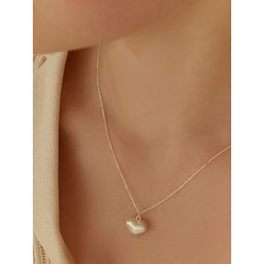 [연말 스페셜 6mm+10mm 진주귀걸이 증정][925 silver] Volume heart necklace