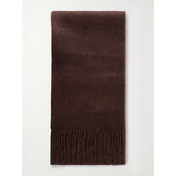 비니 프린지 로고 자수 알파카 울 블렌드 스카프 46376663162970031