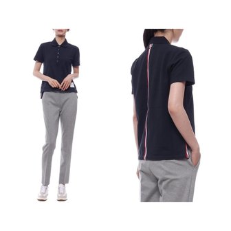 톰브라운 25SS 여성 센터백 스트라이프 폴로 반팔티셔츠 (FJP014A 00050 415 25S)