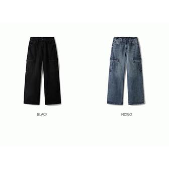 후아유 WHOAU 여성용 카고 데님 팬츠 Cargo Denim Pants F WHTJE4T31F