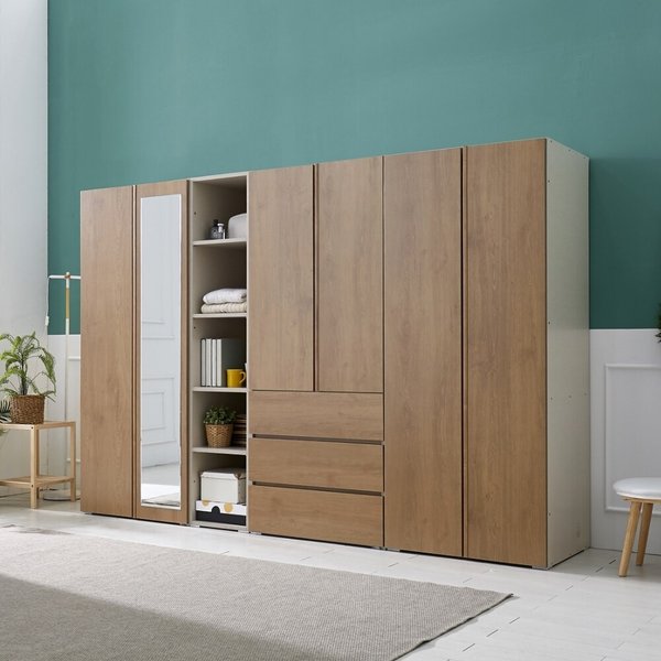 [동서가구] 이즈 클래스 2800 옷장 세트 전신거울 DF923163