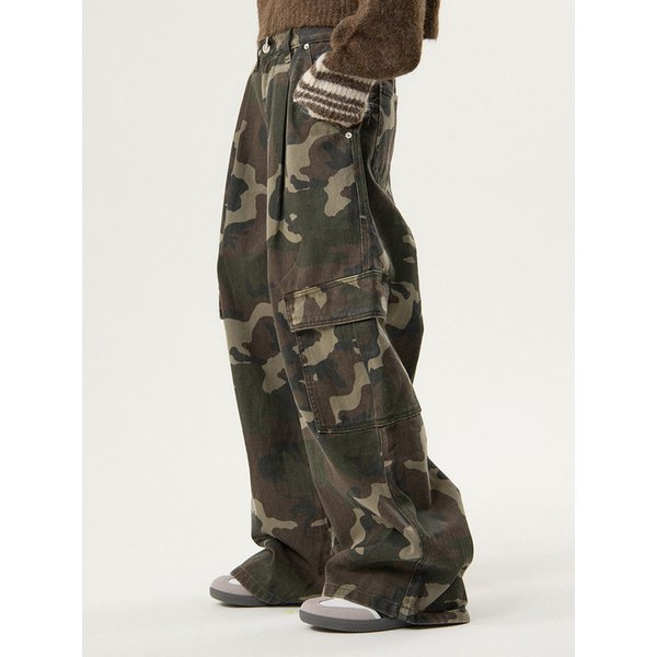 카모 와이드 카고 팬츠_Camo Wide Cargo Pants_