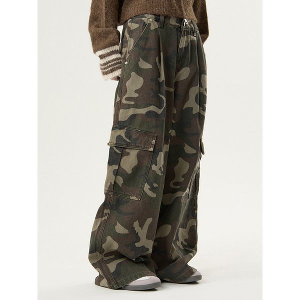카모 와이드 카고 팬츠_Camo Wide Cargo Pants_