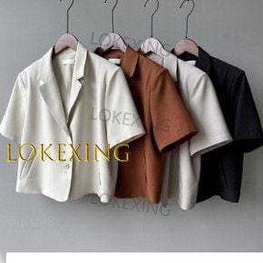 여성 캐주얼 반팔 숏 자켓 여름 슬림 정장 블레이저 ~4XL