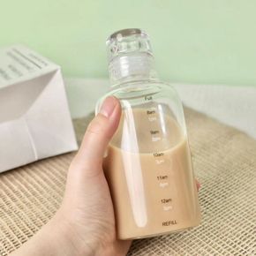 냉장고물병 내열유리 시간 물병 휴대용 눈금 미니 보틀