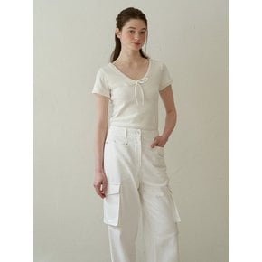 Letter Pocket Cargo Pants (White)