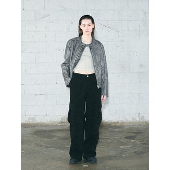 레킴 BIKER WASHING LEATHER JAKET L1 (GREY)