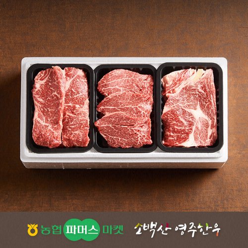 [냉장][농협영주한우]실속 가족 3종 구이세트1호 (등심/안심/채끝) / 1.2kg