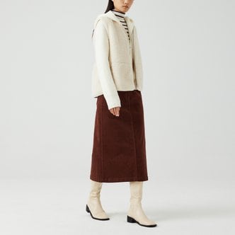 JAJU 여 덤블보아 집업 베스트(IVORY / BEIGE / KHAKI / CHACOAL)