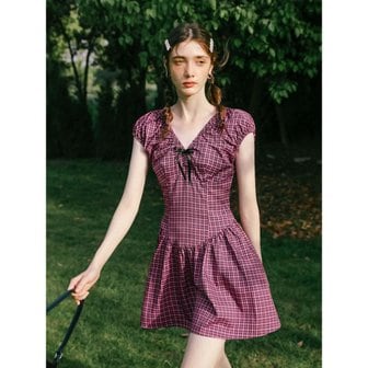 던드롭 DD_Retro plaid waist tutu dress