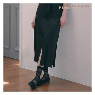  [FINE PLEATS] 피네 플리츠 포켓 펜슬 스커트 블랙