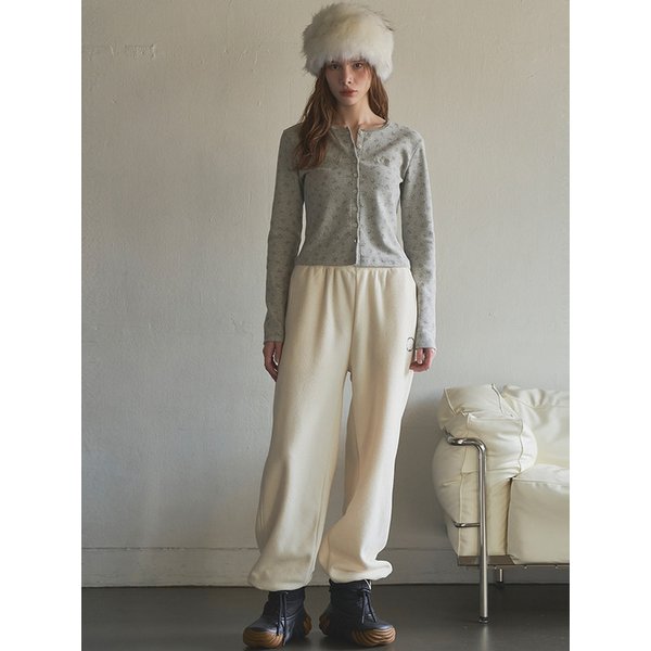 Floral Peach Crop Cardigan_Gray