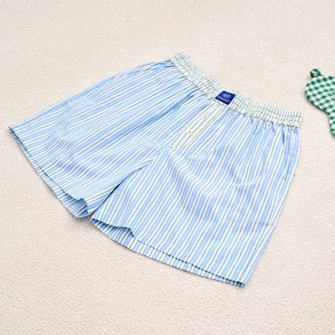 모던하우스 위캔드 60수 면 멀티 스트라이프 쇼츠 아이보리블루 L