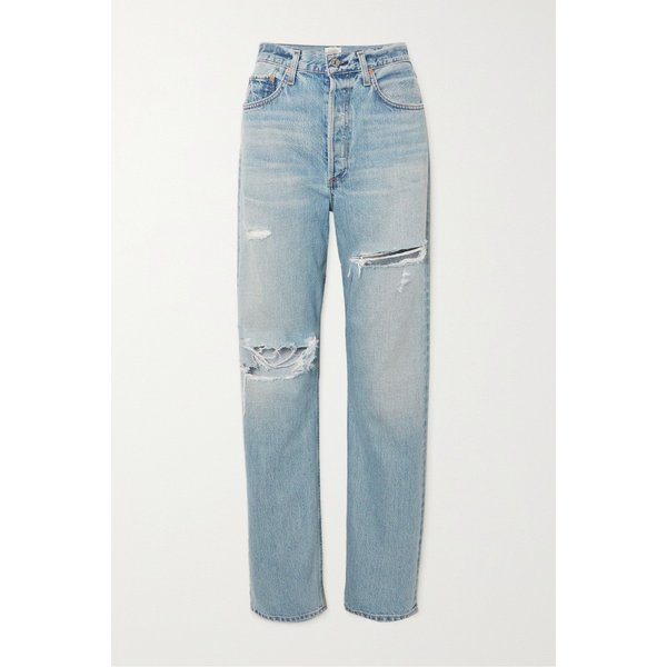 에바 디스트레스드 미드 데님 진 38063312420031538