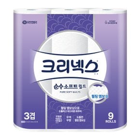 온)크리넥스 3겹 순수소프트 퀼트 25M-9롤