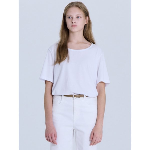 여성 U넥 오버핏 스판 찰랑찰랑 반팔티셔츠 LATS0210