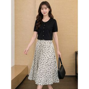 플로럴 밴딩 롱 스커트 G6MSK006P _P421551293