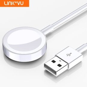 바라바 Linkvu 애플워치7 6 5 4 3 2 1 전기종 호환 마그네틱 타입 100cm USB 무선충전 케이블