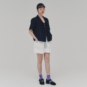 Linen-Like Vest Jacket_NAVY