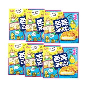  CW 청우 쫀득과일칩 215g x 6개/ 찰떡파이 찰떡쿠키 과일맛과자