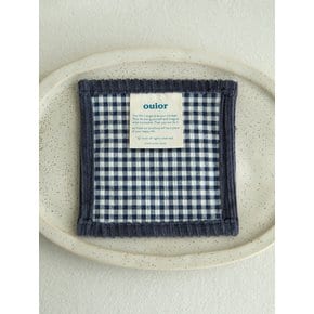 square tea coaster - corduroy navy check