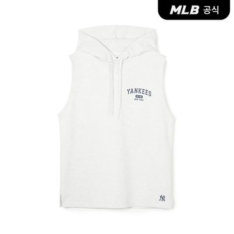 MLB [코리아공식] 바시티 후드 나시 티셔츠 NY (L.Melange Grey)