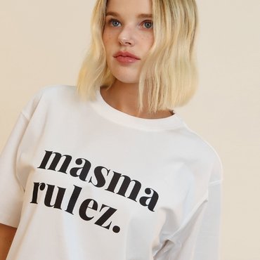 마스마룰즈 MSMRZ cool cotton T-shirt_White/black