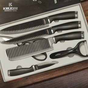 독일 크루거 스텐칼 블랙에디션 식도 과도 감자칼 주방가위 6종세트